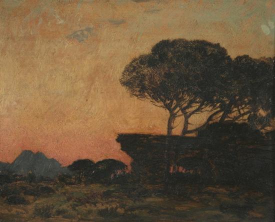 Appraisal: EMILE REN MENARD French - RUINS WITH ARCH AT SUNSET