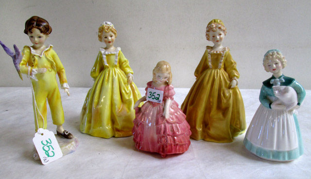 Appraisal: FIVE ROYAL DOULTON FIGURINES consisting of two Grandmother's Dress one