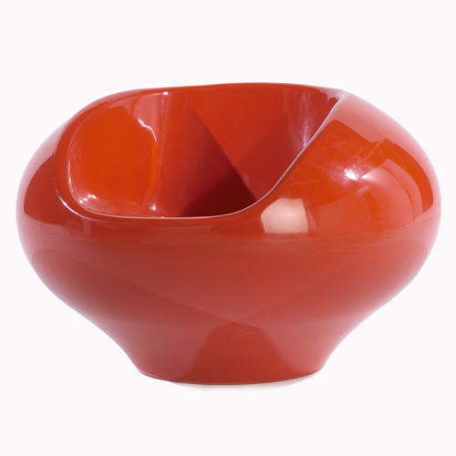 Appraisal: STYLE OF EERO AARNIO Ball chair in orange fiberglass x