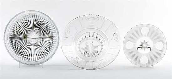 Appraisal: American cut-glass centerbowl plate and dish by Hawkes and Libbey