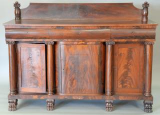 Appraisal: Empire mahogany sideboard with paw feet ht in wd in