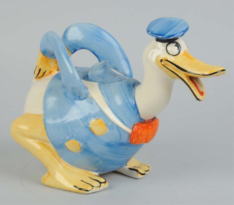 Appraisal: Walt Disney Ceramic Donald Duck Teapot Original lid Unmarked but