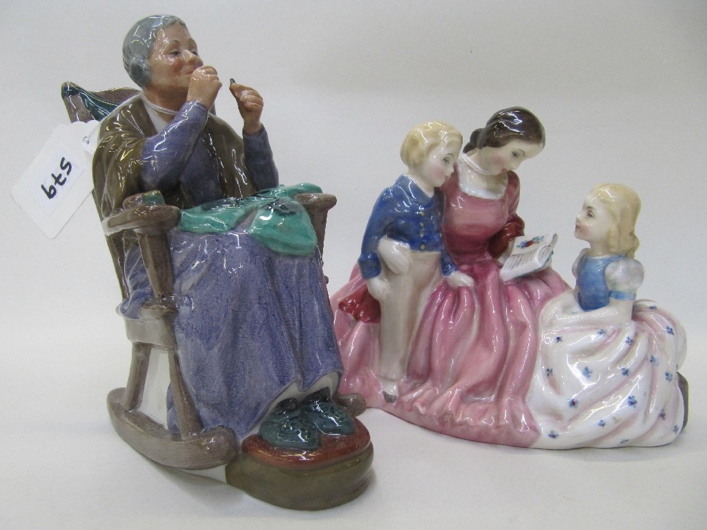 Appraisal: Two Doulton figures The Bedtime Story HN and A Stitch