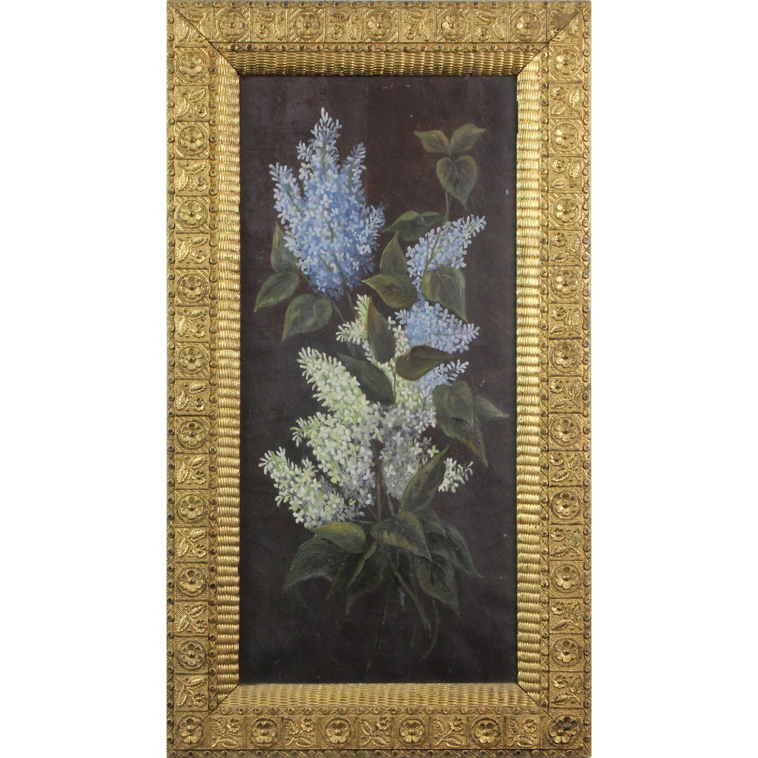 Appraisal: American School th century Lilac Bouquet oil on canvas unsigned