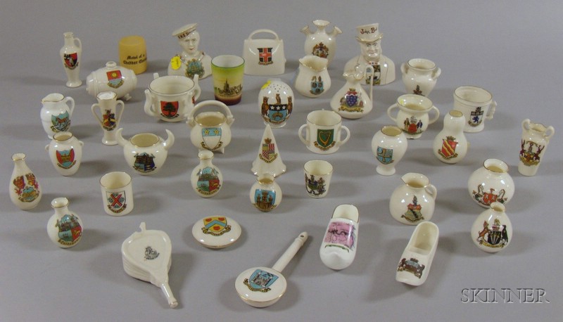 Appraisal: Collection of Approximately Thirty-nine Pieces of Small British Porcelain Souvenir