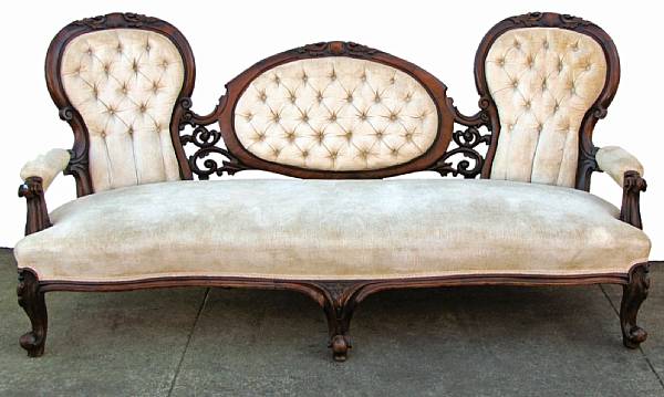 Appraisal: A Rococo Revival mahogany sofa