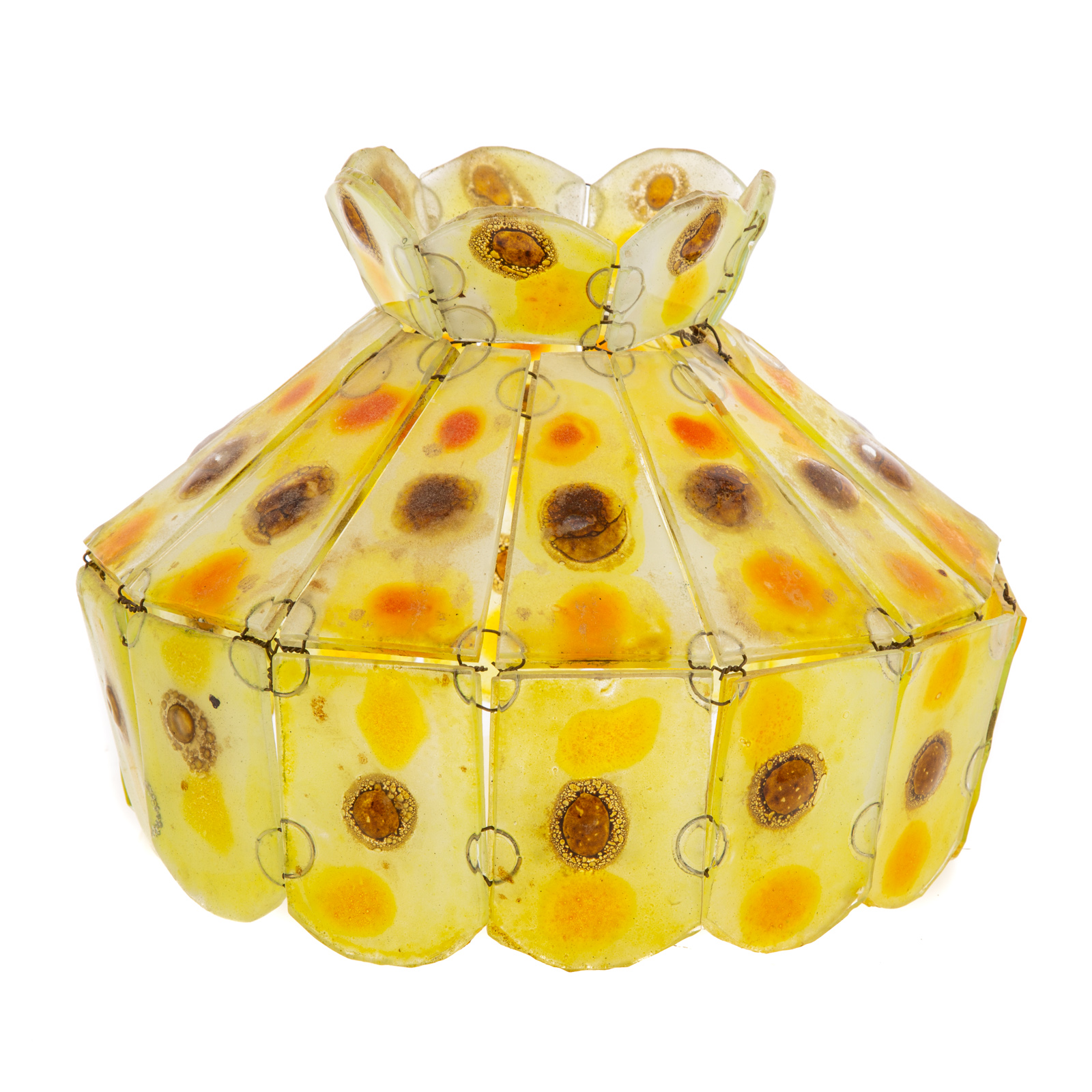 Appraisal: HIGGINS ART GLASS LAMP SHADE Composed of multi-color glass tiles