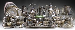 Appraisal: LARGE LOT OF SILVER PLATED ITEMS LARGE LOT OF SILVER