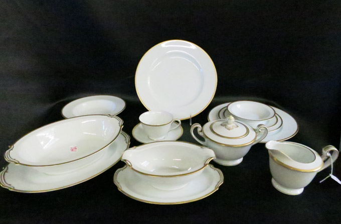 Appraisal: NORITAKE PATRICIA CHINA SET eighty-seven pieces comprised of dinner plates