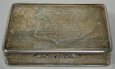 Appraisal: A Victorian presentation snuff box Nathaniel Millls Birmingham simple form