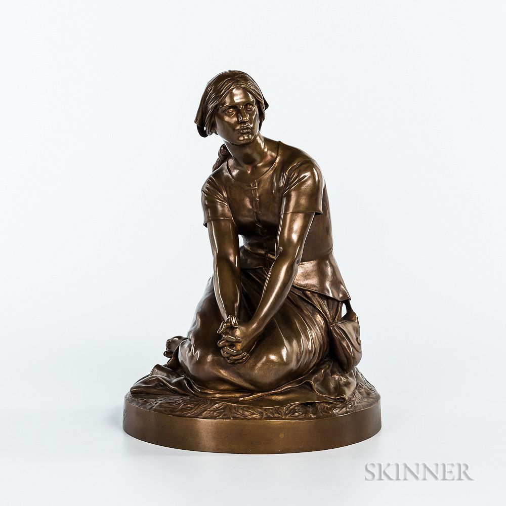 Appraisal: Henri Michel Antoine Chapu French - Barbedienne Bronze Depiction of