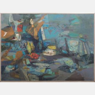 Appraisal: John Teyral - Untitled Oil on canvas Signed and dated