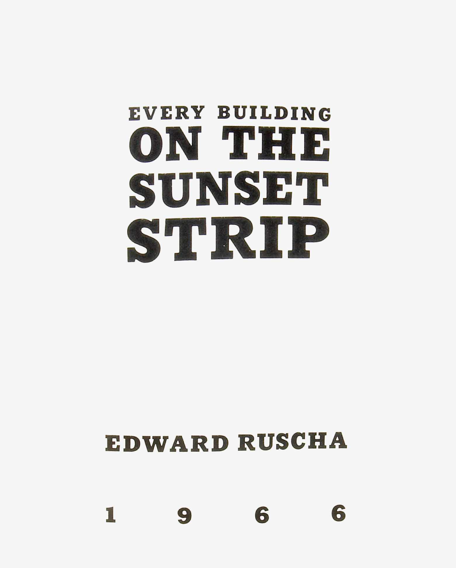 Appraisal: RUSCHA ED Every Building on the Sunset Strip Los Angeles