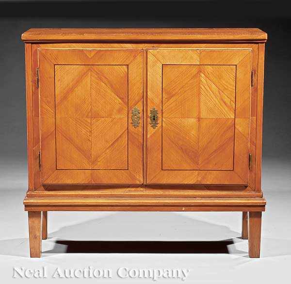 Appraisal: An Antique Italian Neoclassical-Style Inlaid Cabinet th c crossbanded top