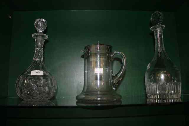 Appraisal: A VICTORIAN FACET CUT GLASS DECANTER an inscribed decanter and