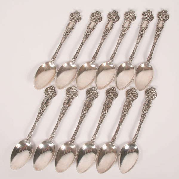 Appraisal: Twelve Alvin sterling tablespoons Magnolia pattern L Very minor surface