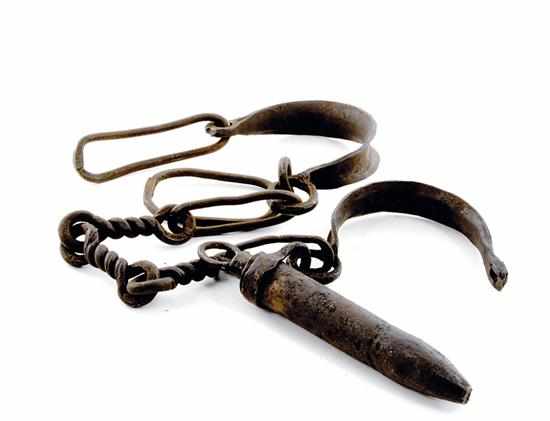 Appraisal: Slave leg irons th century L '' Provenance Bluffton South