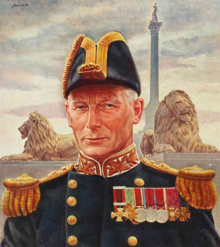 Appraisal: KLEIN Sandor C American - Lord Mountbatten Oil Canvas ''