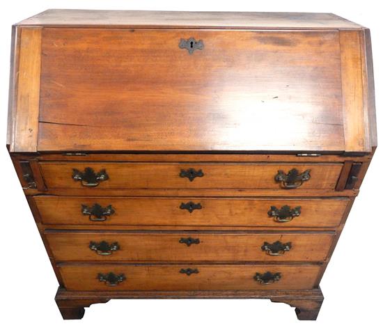 Appraisal: Late th C American slant lid desk opens to reveal