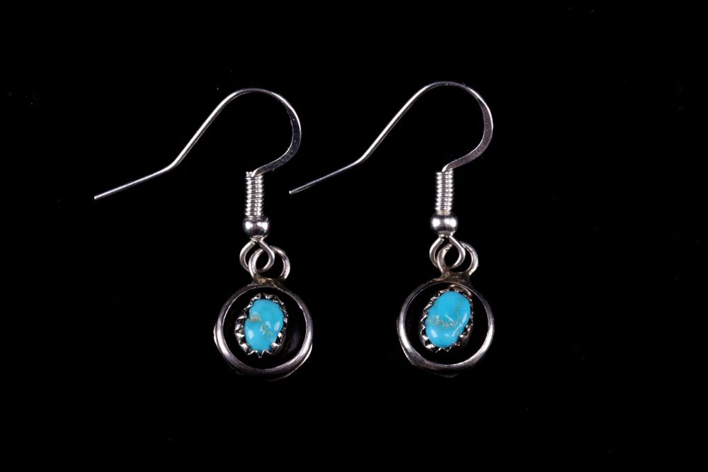 Appraisal: Navajo Phil Garcia Silver Turquoise Earrings Featured in this lot