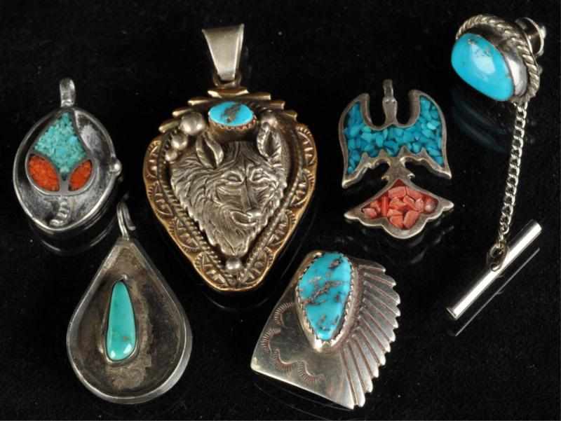 Appraisal: Lot of Native American Indian Navajo Pendants Description Includes two