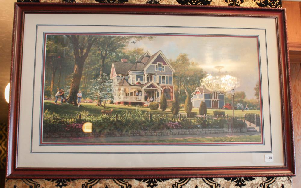 Appraisal: HOUSE PRINT X image artist double signed lower right in