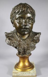 Appraisal: Exceptional Signed th C Bust of a Young Boy Exceptional