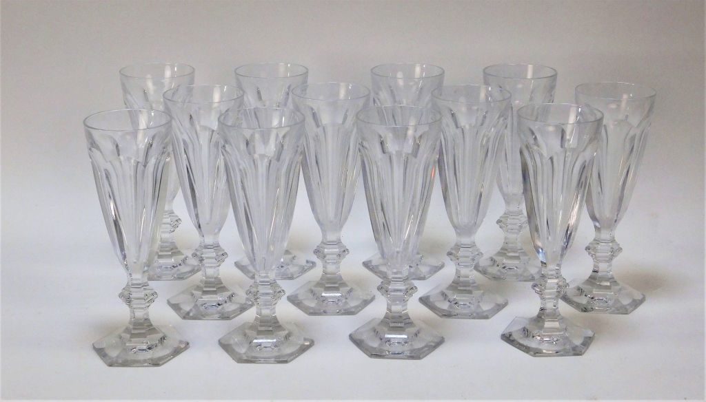 Appraisal: SET BOXED BACCARAT HARCOURT CHAMPAGNE FLUTES France th CenturyFrom a