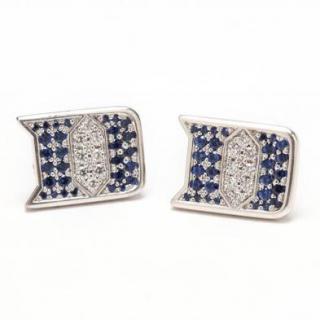 Appraisal: KT Sapphire and Diamond Duke University Themed Earrings custom made