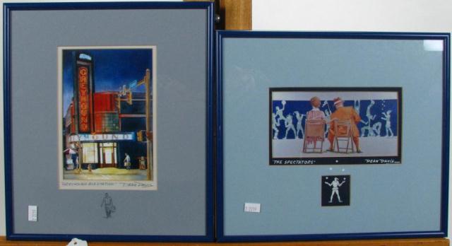 Appraisal: Pair of Dean Davis American b prints one signed and