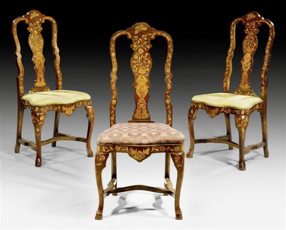 Appraisal: SET OF CHAIRS late Baroque the Netherlands th century Walnut