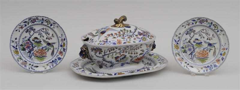 Appraisal: ENGLISH STONE CHINA ''JAPAN'' PATTERN TUREEN COVER AND STAND AND