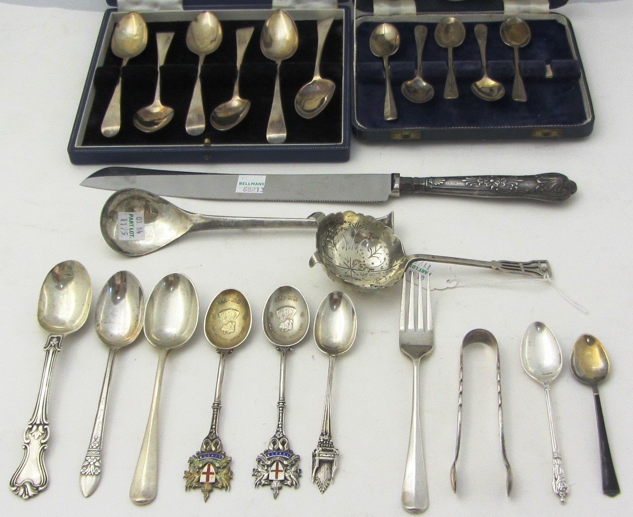 Appraisal: Silver flatware comprising a set of six Old English pattern