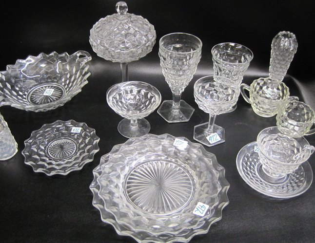 Appraisal: FOSTORIA GLASS DINNER SERVICE pieces in the American pattern including