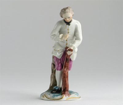 Appraisal: A Frankenthal figure of a young man in a powdered