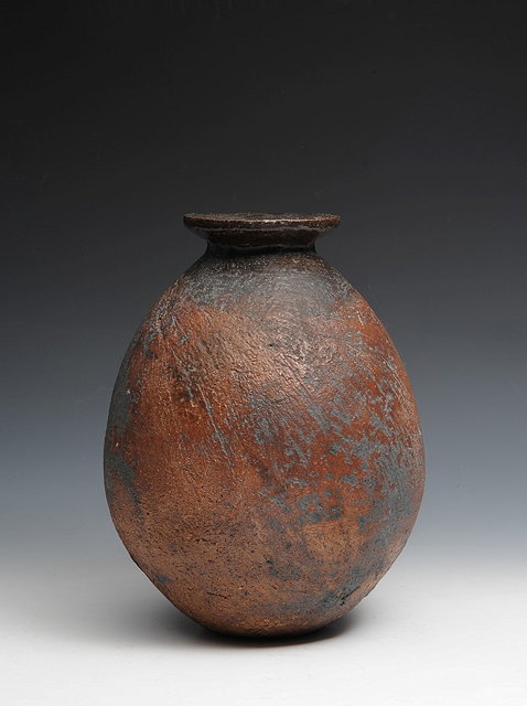 Appraisal: Janet Leach British - attributed to Vasedark-brown glaze and incised