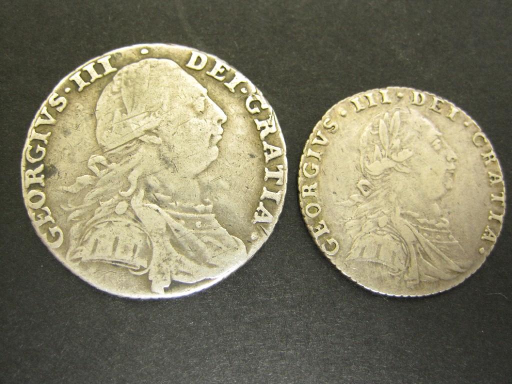 Appraisal: A George III Shilling and Sixpence