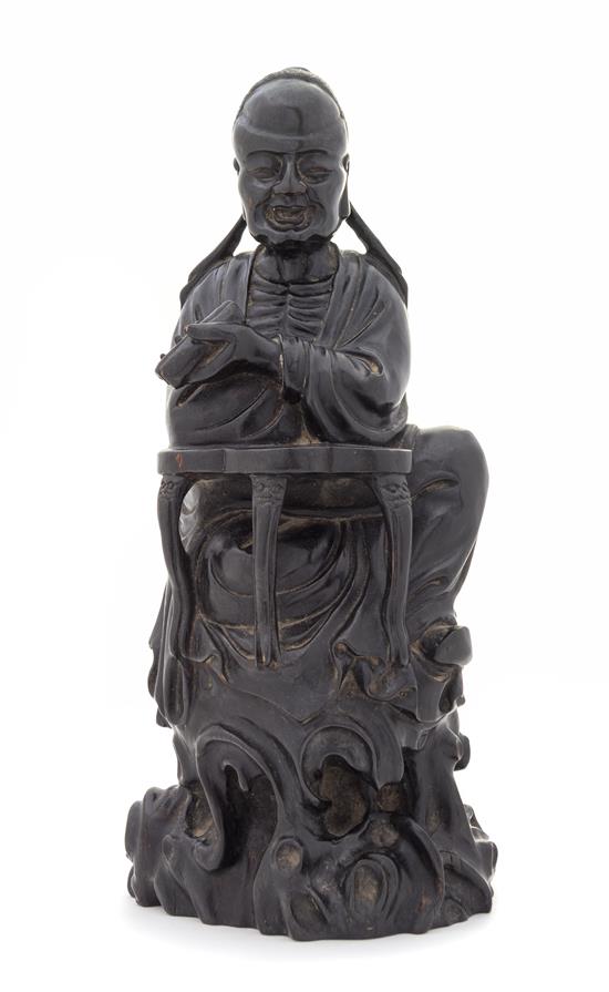 Appraisal: Sale Lot A Carved Zitan Wood Figure of a Scholar