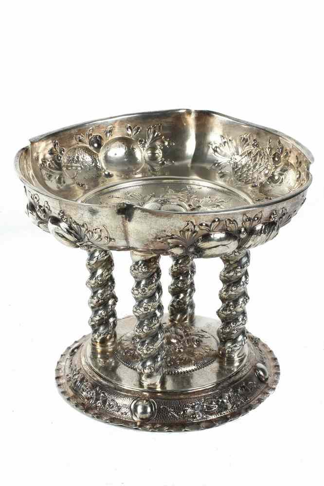 Appraisal: GERMAN SILVER TAZZA - German Silver Round Tazza in heavy