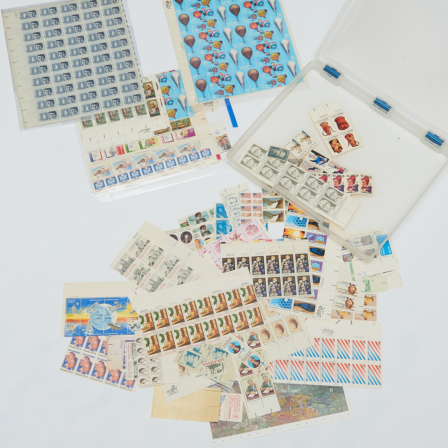 Appraisal: COLLECTION UNUSED U S STAMPS BLOCKS AND SHEETS Approximately face