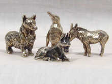 Appraisal: A mixed lot comprising four small silver animals