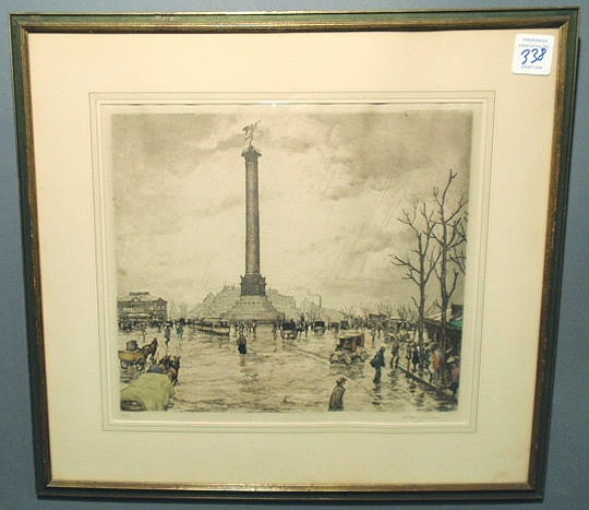 Appraisal: Print Place la Bastille pencil signed artist proof T F