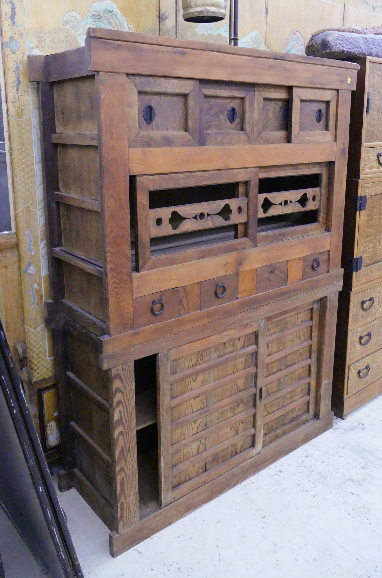 Appraisal: Japanese Meiji Mizuya Kitchen Tansu- x x ''