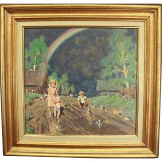 Appraisal: Igor Fadine Russian born Initialed lower left Inscribed verso Oil