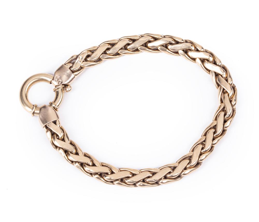 Appraisal: ITALIAN KT YELLOW GOLD BRAIDED CHAIN BRACELETItalian kt Yellow Gold