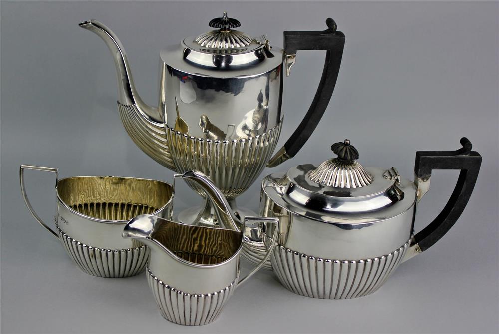 Appraisal: VICTORIAN SILVER FOUR-PIECE TEA AND COFFEE SERVICE Chester makers' marks