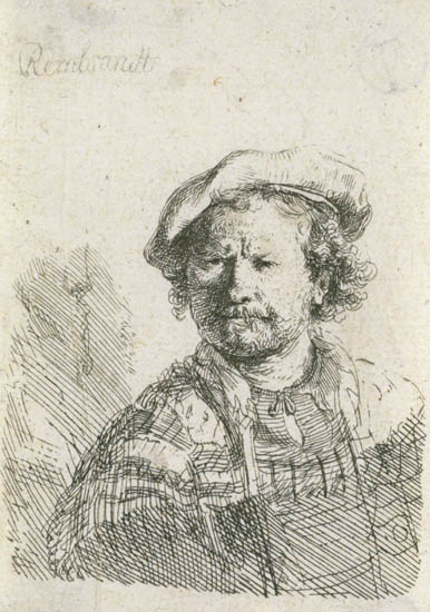 Appraisal: REMBRANDT VAN RIJN Self Portrait in a Flat Cap and