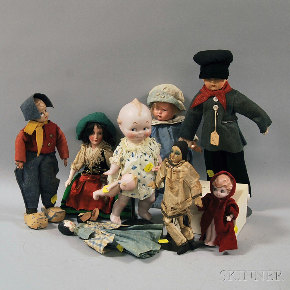 Appraisal: Group of Assorted Vintage Bisque and Composition Dolls including and