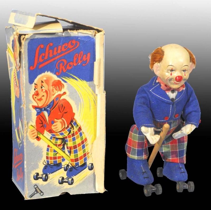 Appraisal: Tin Schuco Rolly Clown Wind-Up Toy Description German Working Includes