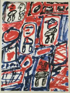 Appraisal: Dubuffet lithograph Site Avec Cinq Personnages Jean Dubuffet French -